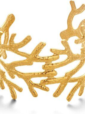 Chunky Gold Shell Cuff Bracelets for Women Wide Hammered Starfish Bracelet Gold